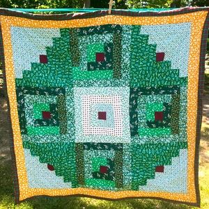 New. Homemade Christmas Wreath Quilt.